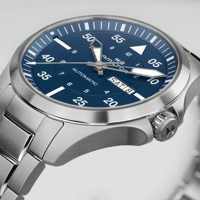 Hamilton Khaki Aviation Pilot Day Date Auto Mavi H64635140 detay görseli 3