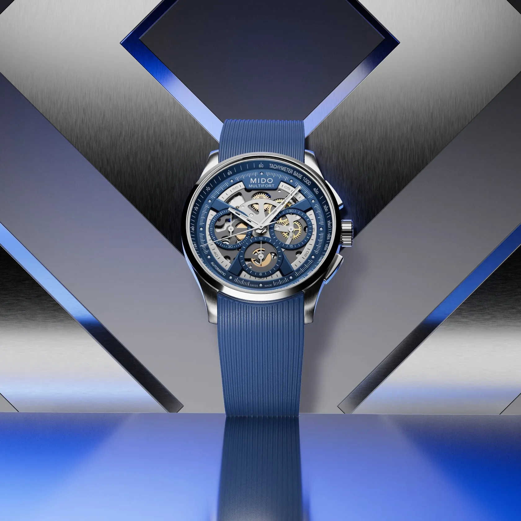 Mido Multifort Skeleton Chronograph Otomatik M0386621704000 detay görseli 4