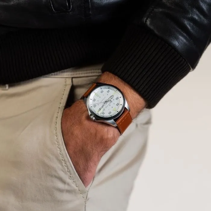 Hamilton Khaki Aviation Pilot Day Date Auto Silver H64635550 detay görseli 4