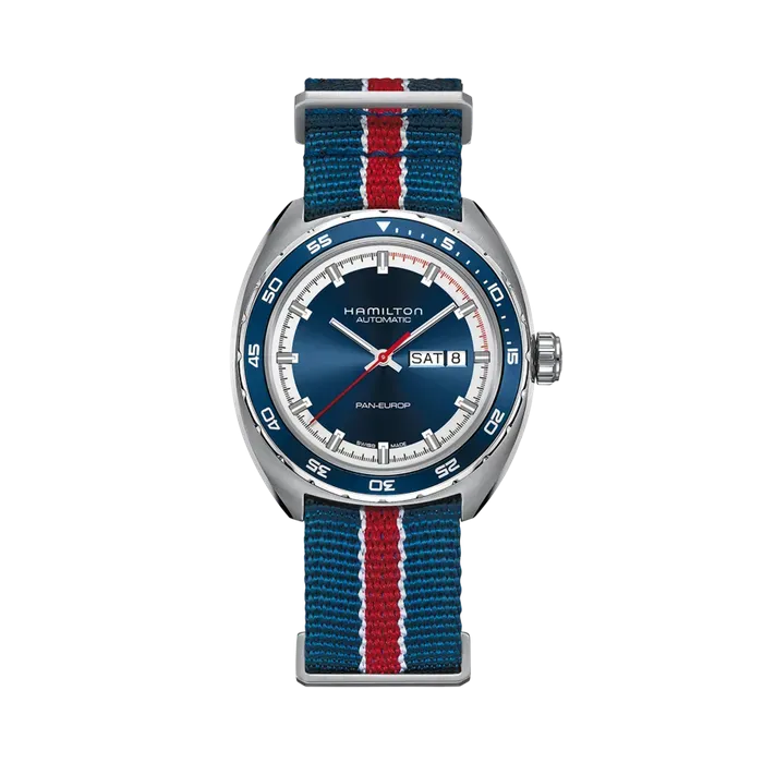 Hamilton American Classic Pan Europ Day Date Auto Blue H35405741