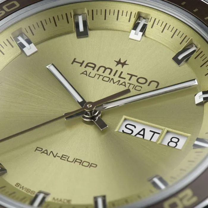 Hamilton American Classic Pan Europ Day Date Auto Otomatik Yeşil H35445860 detay görseli 3