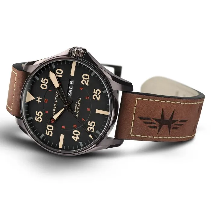 Hamilton Khaki Aviation Pilot Day Date Auto Otomatik Siyah H64705531 detay görseli 2