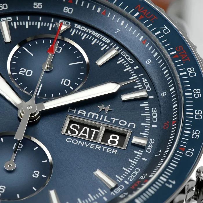 Hamilton Khaki Aviation Converter Auto Chrono Otomatik Mavi H76746140 detay görseli 3