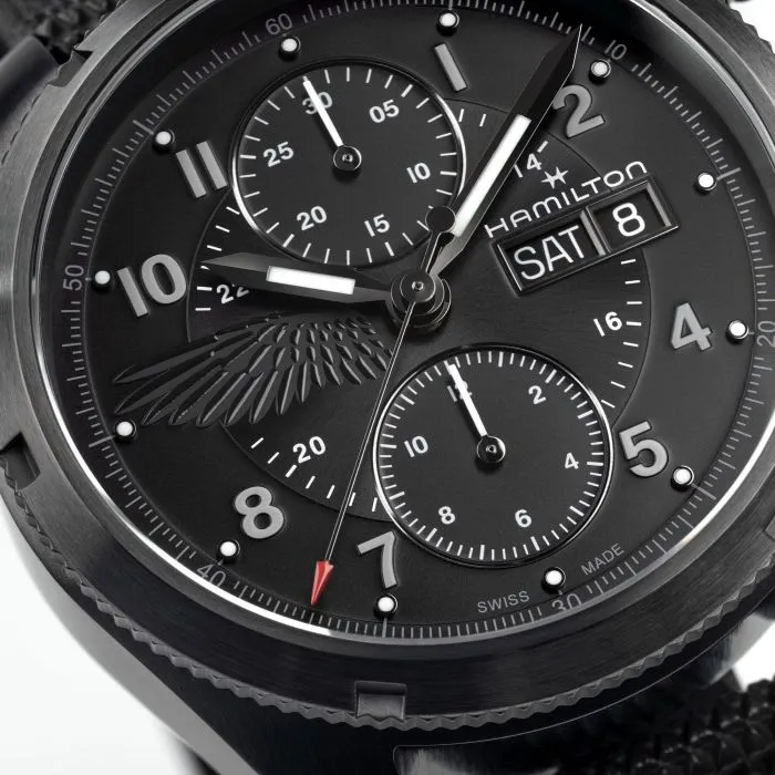 Hamilton Khaki Field Auto Chrono Resident Evil Requiem Limited Edition Otomatik Siyah H71636330 detay görseli 4