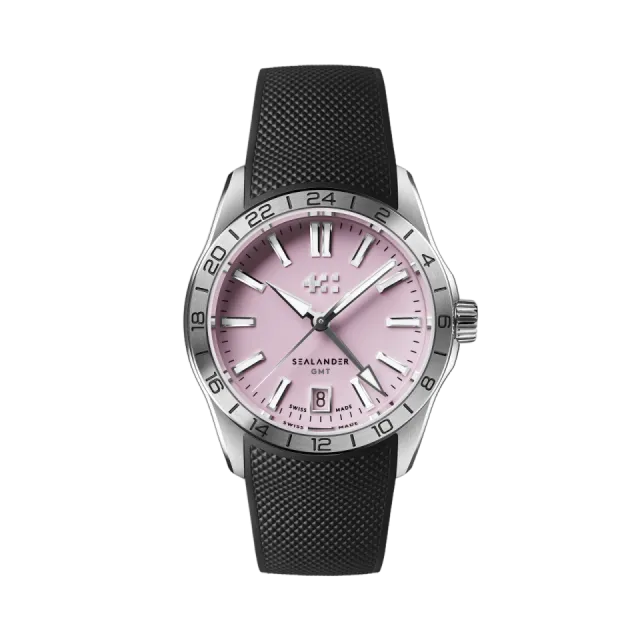 Beğenmek için çift tıkla Christopher Ward C63 Sealander GMT Otomatik Pembe C6336AGM4S00P0RK Görsel 1