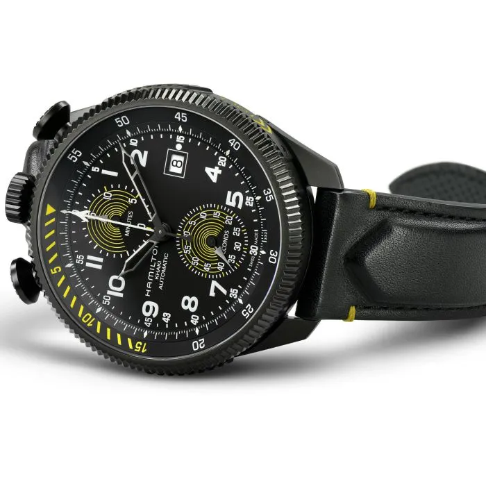 Hamilton Khaki Aviation Takeoff Auto Chrono Limited Edition Otomatik Siyah H76776733 detay görseli 2