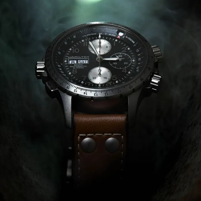 Hamilton Khaki Aviation X-Wind Auto Chrono Otomatik Siyah H77616533 detay görseli 3
