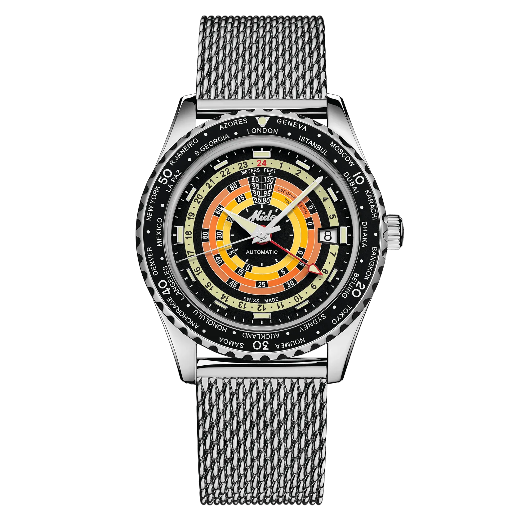 Mido Ocean Star Decompression Worldtimer Otomatik Siyah M0268291705100 detay görseli 1