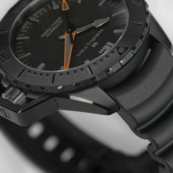 Hamilton Khaki Navy Frogman Auto Otomatik Siyah H77845330 detay görseli 4