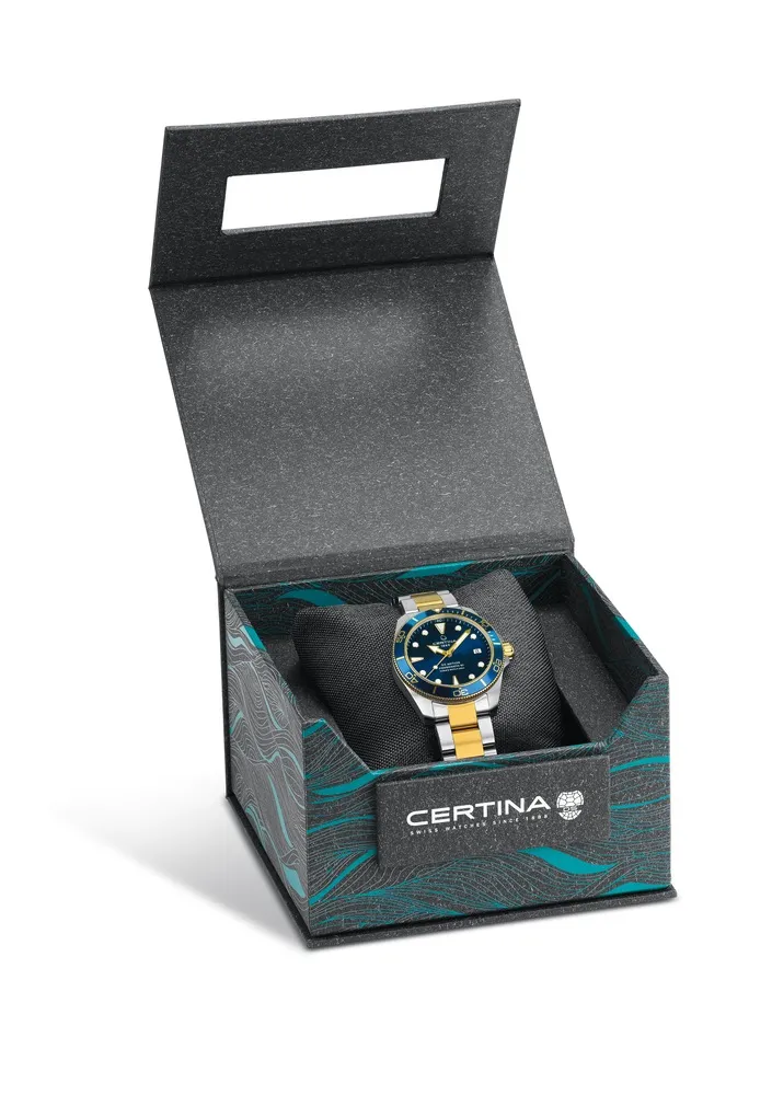 Certina DS Action Diver 38mm Powermatic 80 Sea Turtle Conservancy Special Edition Otomatik Blue C0328072204110 detay görseli 5