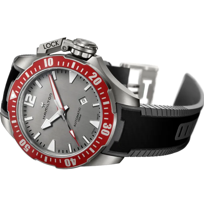 Hamilton Khaki Navy Frogman Titanium Auto Grey H77805380 detay görseli 3