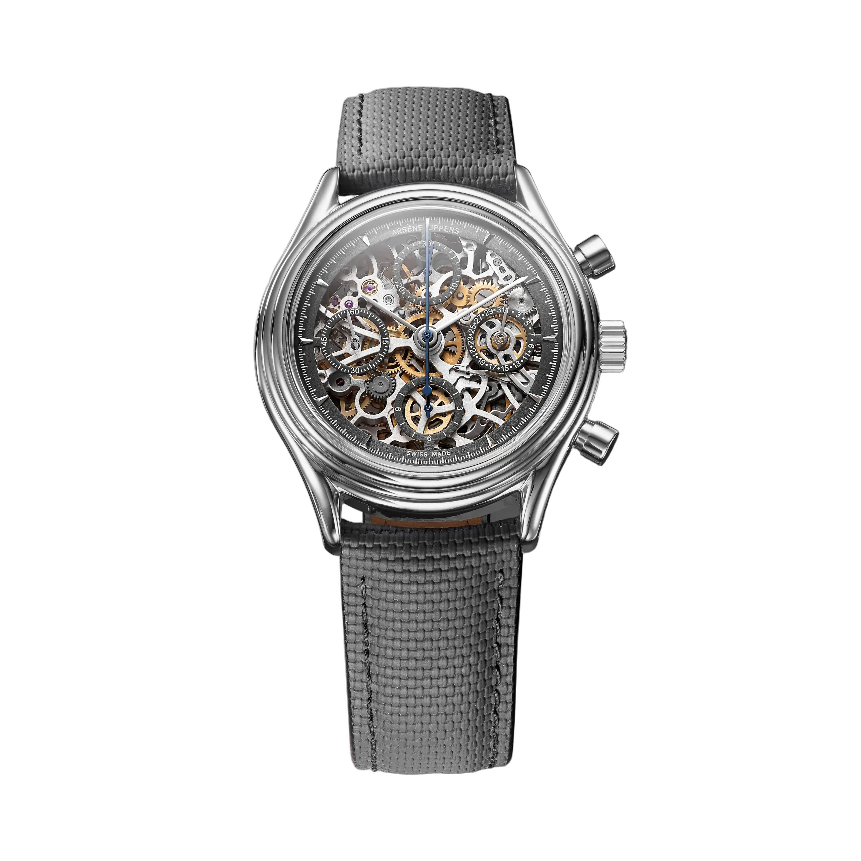 Arsene Lippens Scheletrato Grigio Opaco Otomatik Matte Grey 0764GO