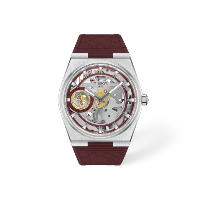 Beğenmek için çift tıkla Tissot PRX Skeleton Damian Lillard Special Edition Bordo T1374051737100 Görsel 1
