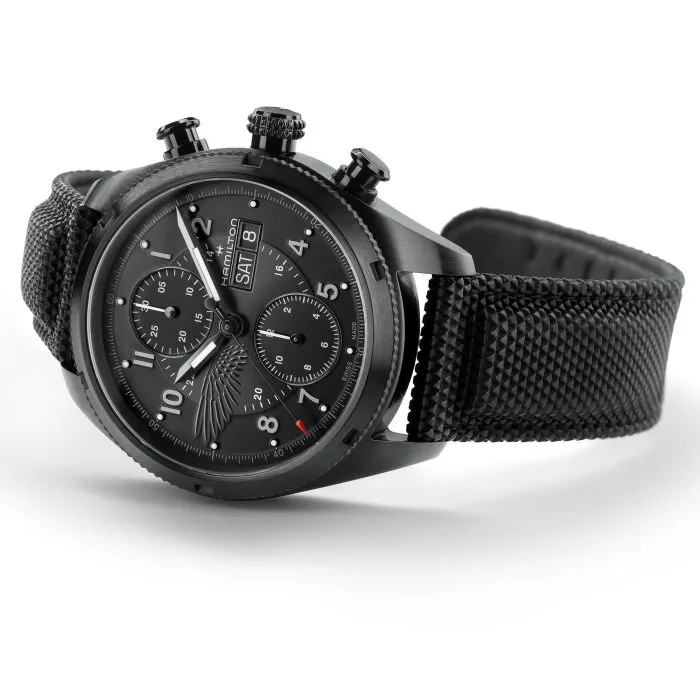 Hamilton Khaki Field Auto Chrono Resident Evil Requiem Limited Edition Otomatik Siyah H71636330 detay görseli 3
