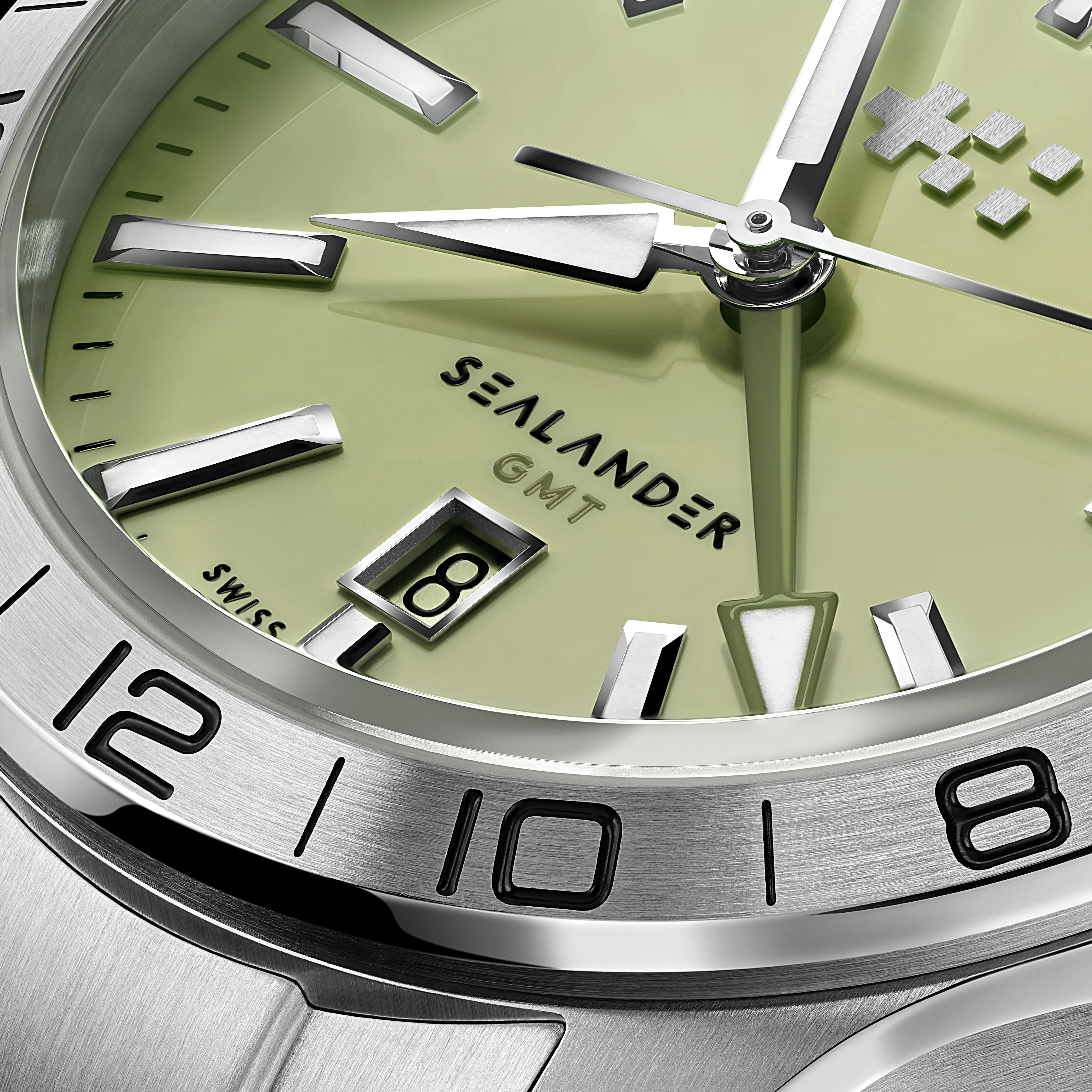 Christopher Ward C63 Sealander GMT Otomatik Pistachio C6342AGM4S00V0B0 detay görseli 3