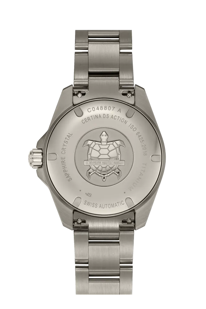 Certina DS Action Diver 38mm Titanium Otomatik Blue C0488074404100 detay görseli 2
