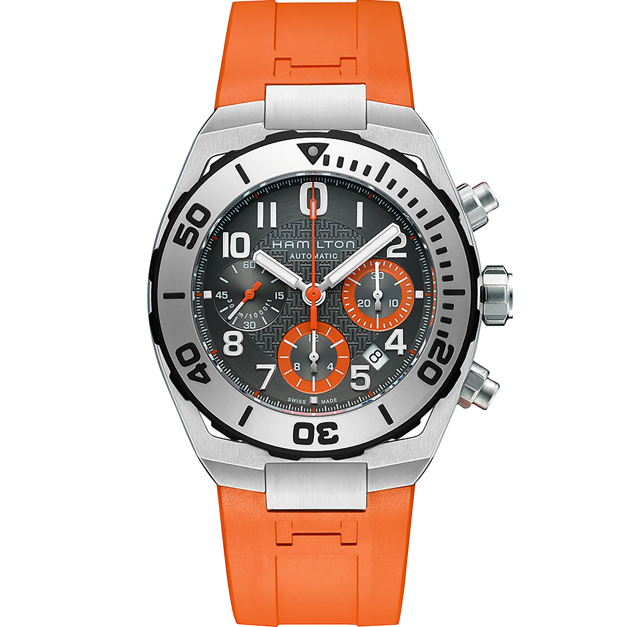 Hamilton Khaki Navy Sub Auto Chrono Otomatik Gri H78716983 detay görseli 1