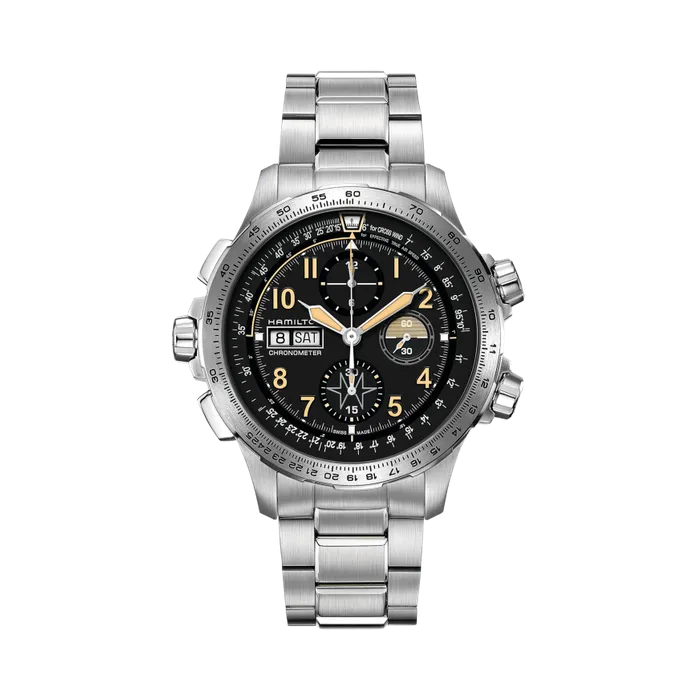 Hamilton Khaki Aviation X Wind Day Date Auto Chrono Black H77796135
