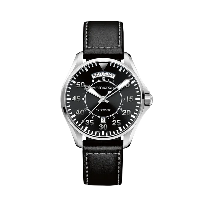 Hamilton Khaki Aviation Pilot Day Date Auto Otomatik Siyah H64615735