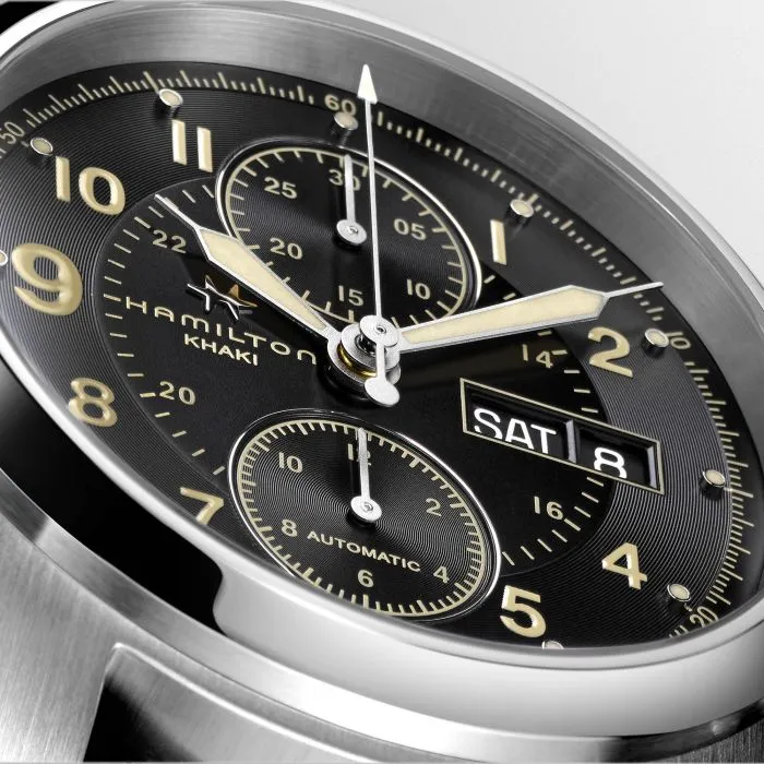 Hamilton Khaki Field Auto Chrono Otomatik Siyah H71616535 detay görseli 1