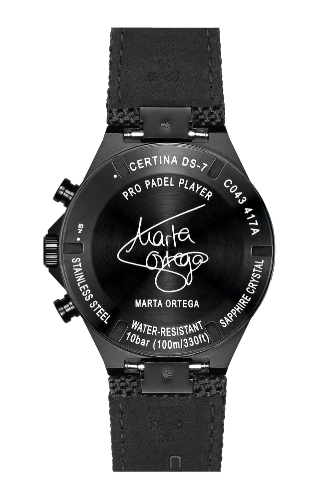 Certina DS-7 Chronograph Padel Edition By Marta Ortega Black Carbon C0434173820110 detay görseli 2