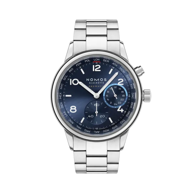 Beğenmek için çift tıkla NOMOS Glashütte Club Sport Neomatik Worldtimer Blue Otomatik 790SB Görsel 1