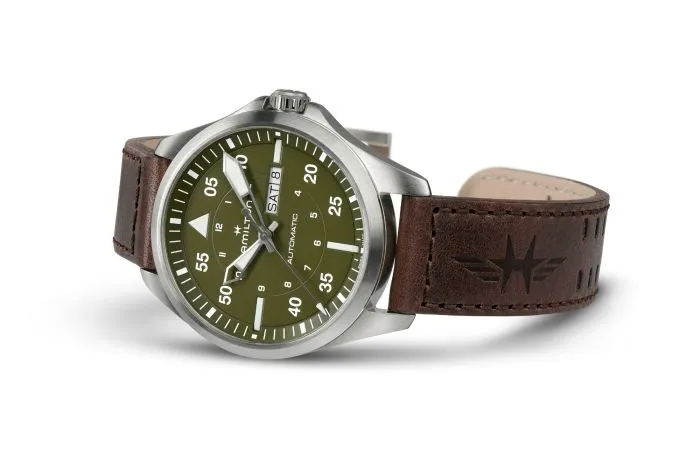 Hamilton Khaki Aviation Pilot Day Date Auto Otomatik Yeşil H64635560 detay görseli 1