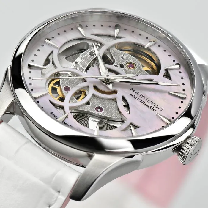 Hamilton Jazzmaster Viewmatic Skeleton Auto Otomatik Mother Of Pearl H32405871 detay görseli 2