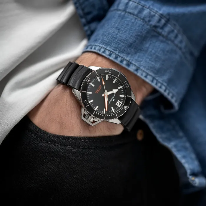 Hamilton Khaki Navy Frogman Otomatik Siyah H77825330 detay görseli 5