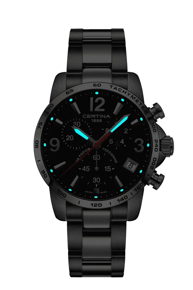 Certina DS Podium Chronograph 1/10 Sec Black C0344171105700 detay görseli 1