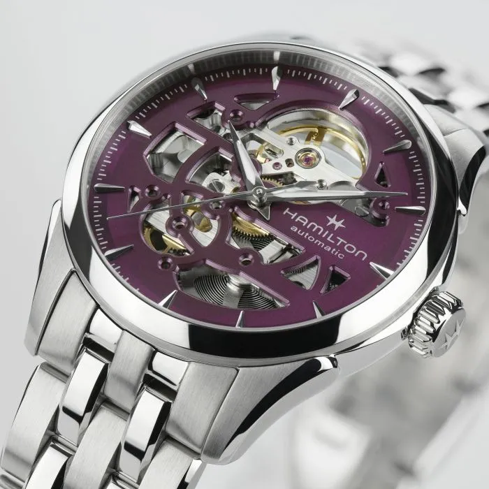 Hamilton Jazzmaster Skeleton Otomatik Mor H32265101 detay görseli 3
