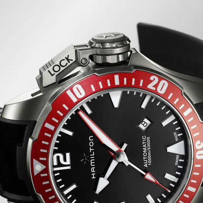 Hamilton Khaki Navy Frogman Titanium Auto Siyah H77805335 detay görseli 1