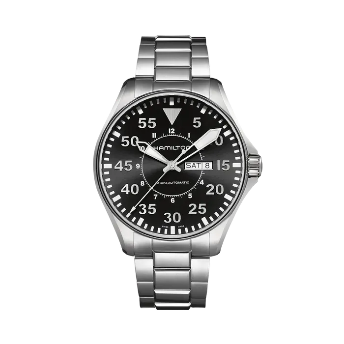 Hamilton Khaki Aviation Pilot Day Date Auto Black H64715135