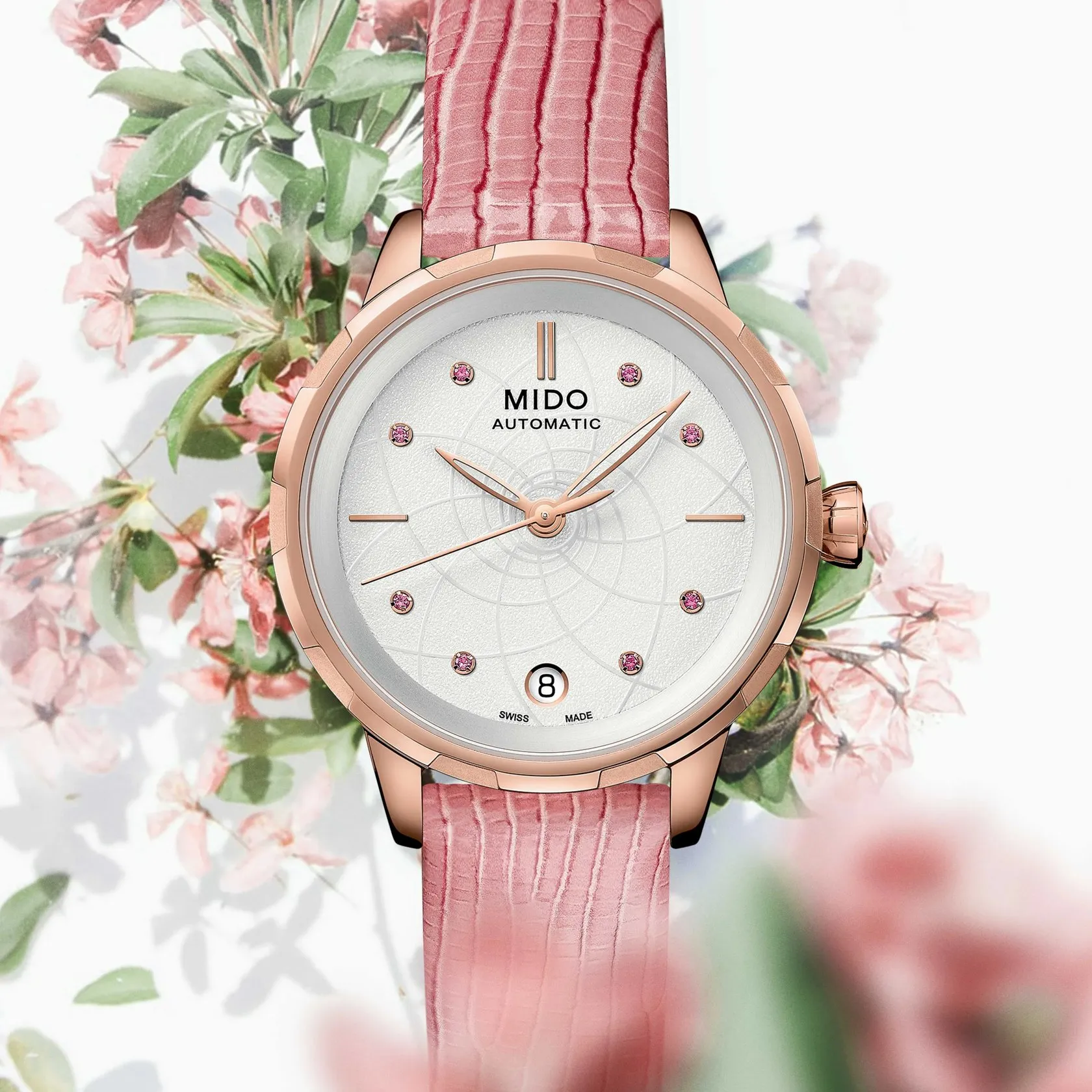 Mido Rainflower Otomatik Beyaz M0432073601100 detay görseli 5