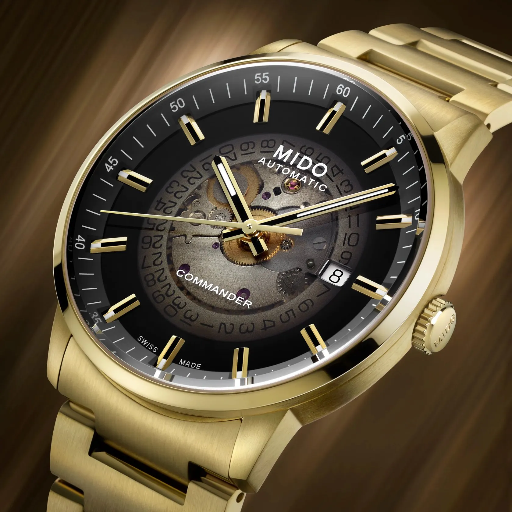 Mido Commander Gradient Otomatik Siyah M0214073341101 detay görseli 5