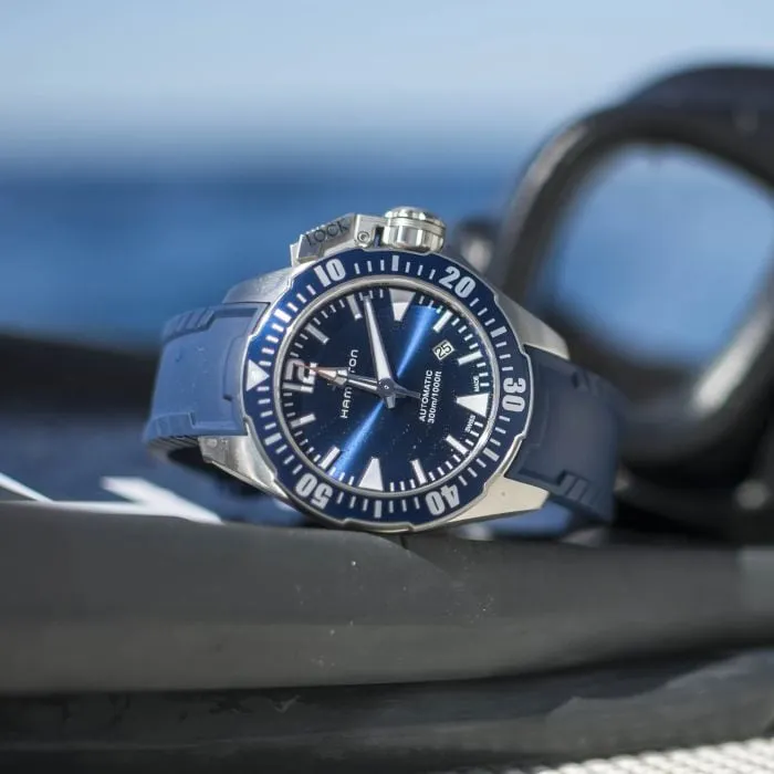 Hamilton Khaki Navy Frogman Auto Otomatik Mavi H77705345 detay görseli 2