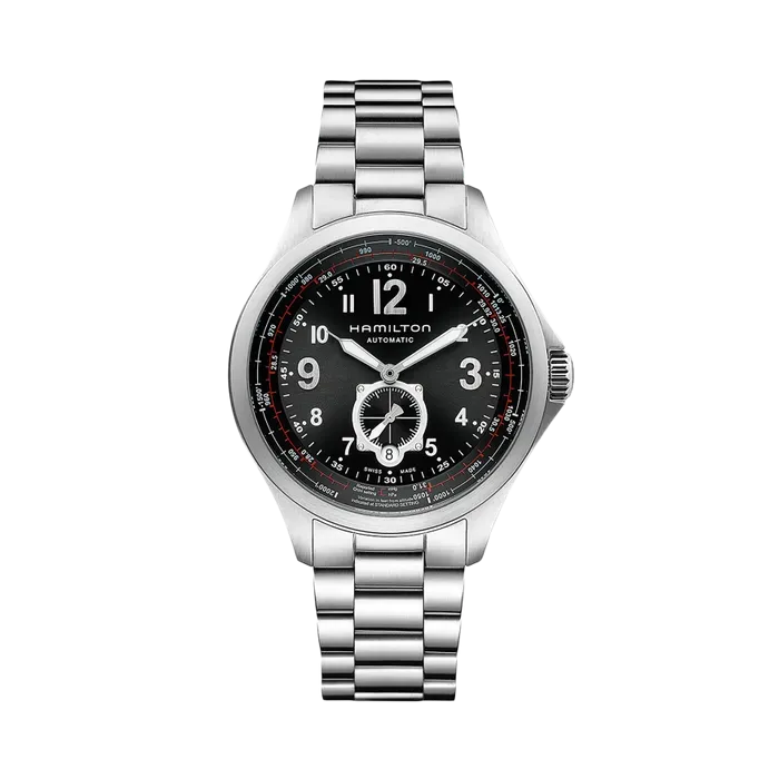 Hamilton Khaki Aviation Khaki QNE Auto Otomatik Siyah H76655133