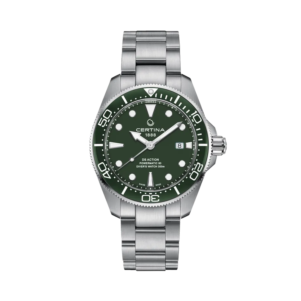 Certina DS Action Diver 43mm Powermatic 80 Otomatik Yeşil C0326071109100