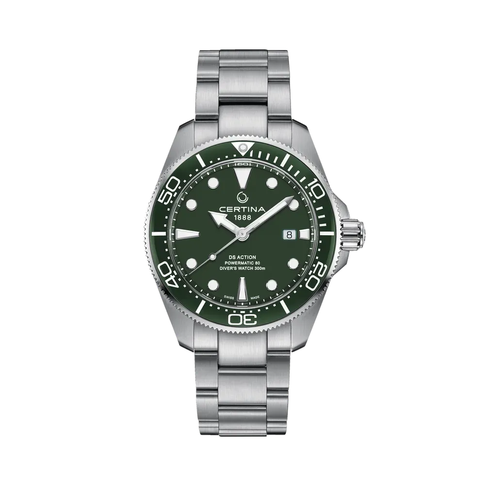 Certina DS Action Diver 43mm Powermatic 80 Otomatik Yeşil C0326071109100