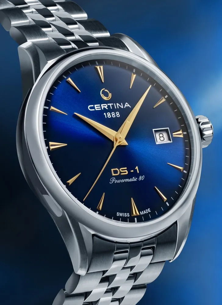 Certina DS-1 38mm Otomatik Mavi C0292071104100 detay görseli 4