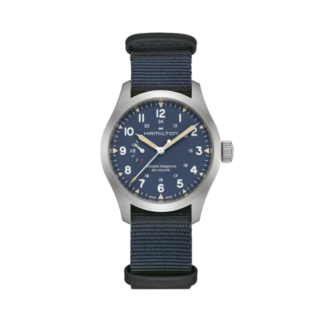 Beğenmek için çift tıkla Hamilton Khaki Field Power Reserve 40mm Blue H69509940 Görsel 1
