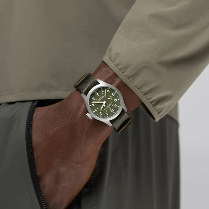 Hamilton Khaki Field Power Reserve 40mm Yeşil H69509960 detay görseli 5