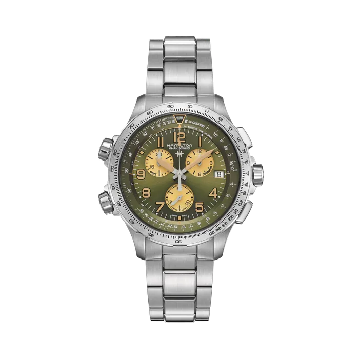 Hamilton Khaki Aviation X-Wind GMT Chrono Quartz Yeşil H77932160