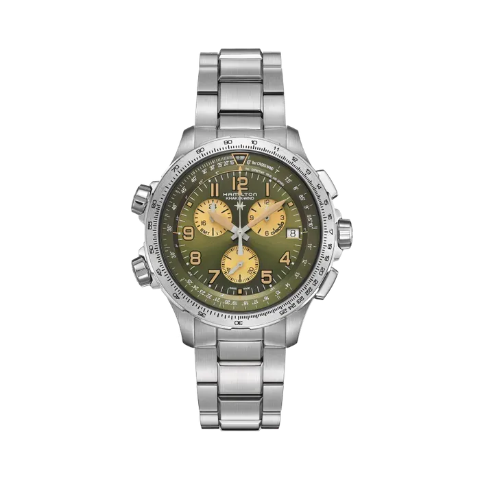 Hamilton Khaki Aviation X-Wind GMT Chrono Quartz Yeşil H77932160