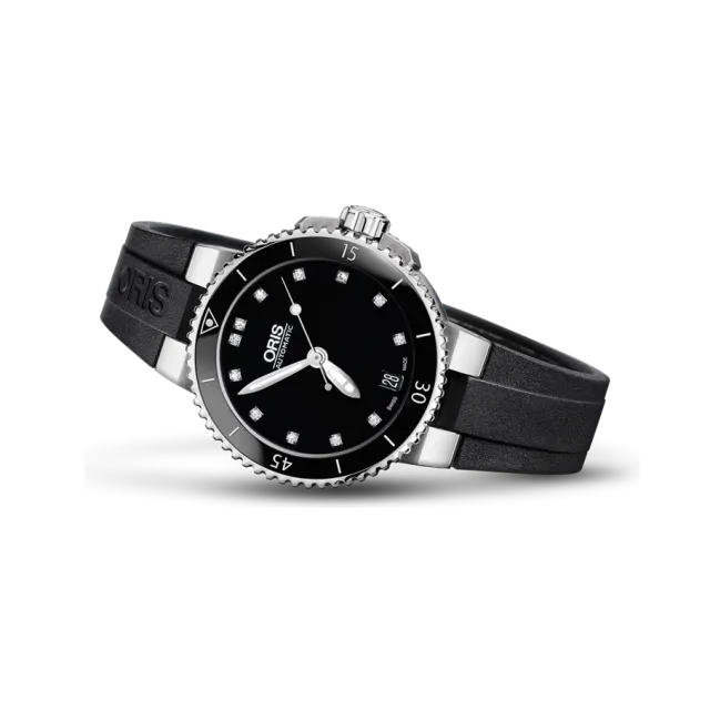 Beğenmek için çift tıkla Oris Aquis Date Diamonds Otomatik Siyah 01733765241940741834 Görsel 1