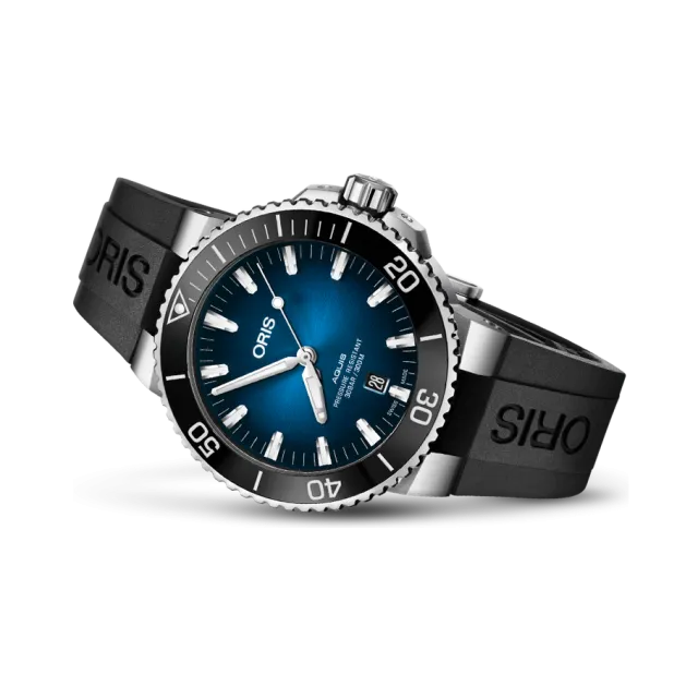 Beğenmek için çift tıkla Oris Aquis Clipperton Limited Edition Otomatik Mavi 0173377304185SETRS Görsel 1