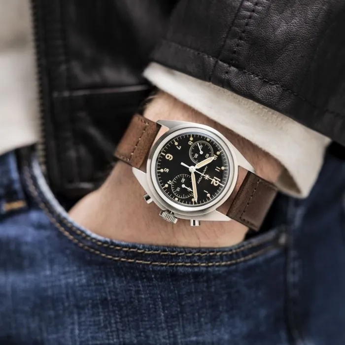Hamilton Khaki Aviation Pilot Pioneer Mechanical Chrono Black H76409530 detay görseli 5