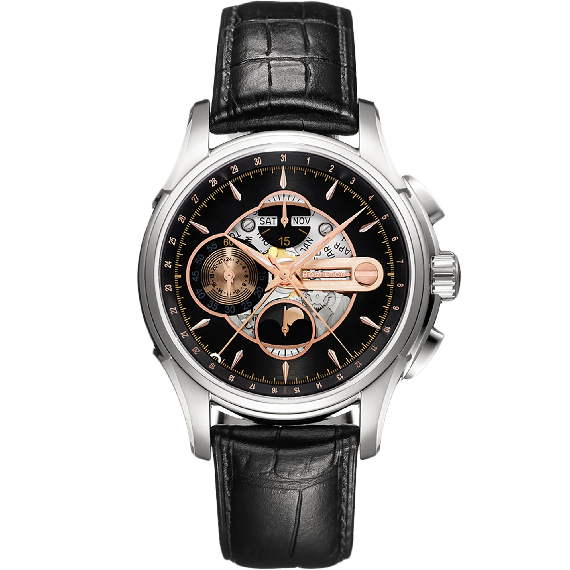 Hamilton Jazzmaster Moonphase Auto Chrono Siyah H32696731 detay görseli 1
