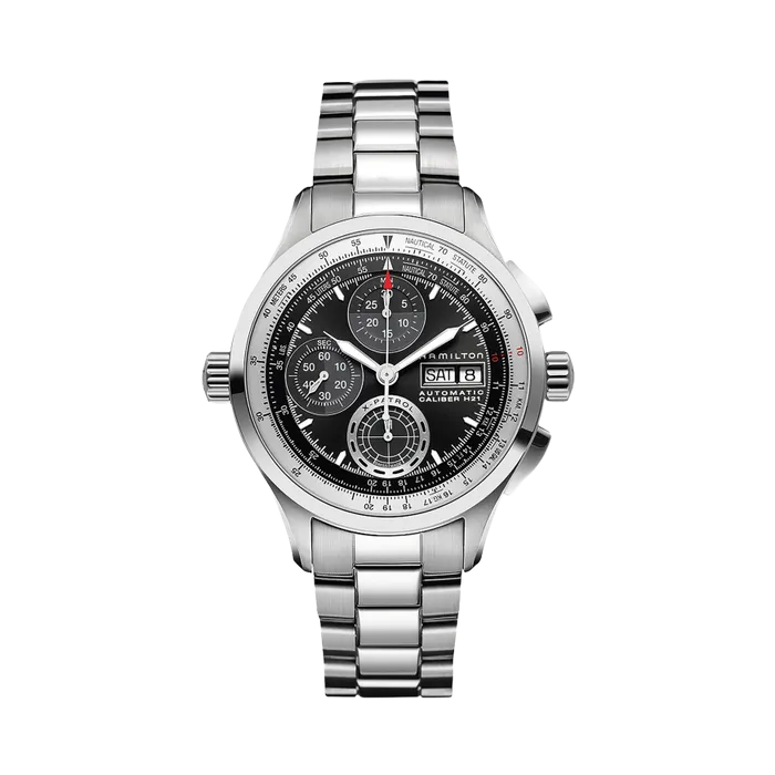 Hamilton Khaki Aviation Khaki X Patrol Auto Chrono Otomatik Siyah H76556131