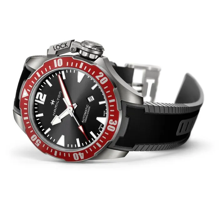Hamilton Khaki Navy Frogman Titanium Auto Siyah H77805335 detay görseli 4